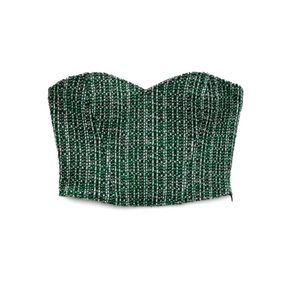 Zara green tweed corset